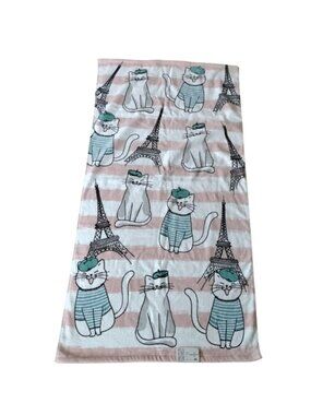 Kassafina Home Collection Laughing French Kitty Bath + Hand Towels, Washclot…